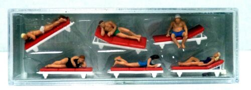 HO Scale Preiser Kg 10429 Sunbathers on Lounges Figure Set pkg (12) - 第 1/4 張圖片