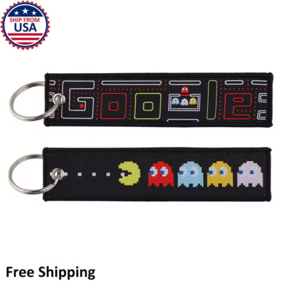Google Pacman Classic Arcade Nostalgia Car Keychain Travel Luggage Bag Tag