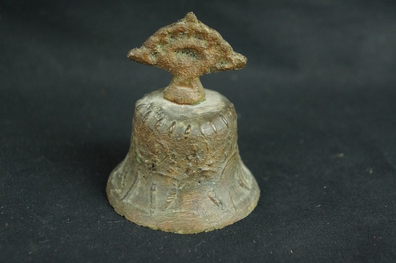 Superb antique bell - Tibetan Buddhism 3" [Y8-W6-A8]