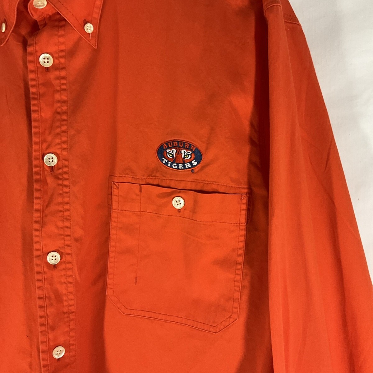 Auburn Tigers Shirt Long Sleeve Button Down Burnt Orange Shirt Size L War  Eagle