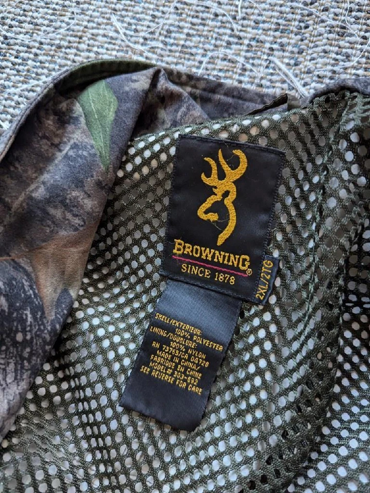 BROWNING camouflage MOSSY OAK breakup 2XL jacket PREVENT coat parka SHELL - Image 4 of 4