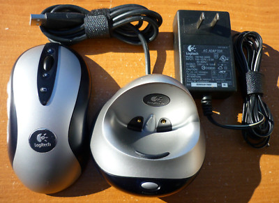 Logitech MX700 Wireless Optical Gaming Mouse M/N M-RY81 Charging Base + Adapter