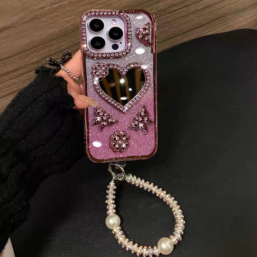 Women Bling case Phone Cover For iphone 14 15 16 pro max mirror luxury cute 2024