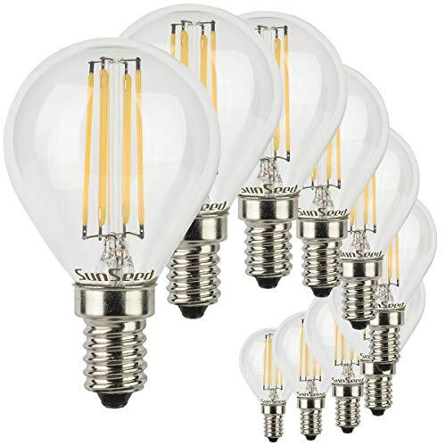 SUNSEED 10x Lampadina E14 Filamento LED 5W Sfera G45 600 Lumen Luce Calda 2700K