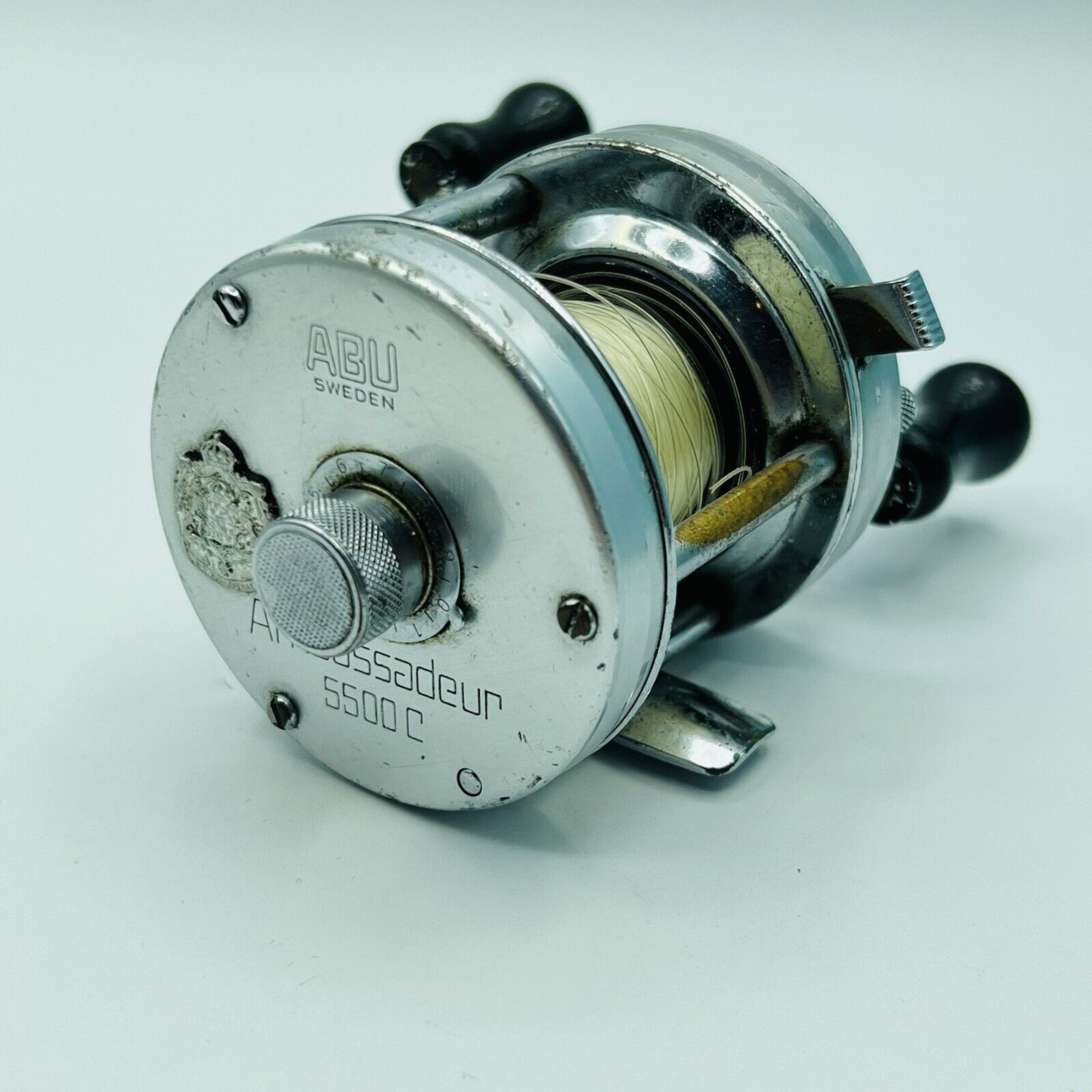 ABU Garcia Ambassador Fishing REEL 5500C Silver Sweden high Speed Good  Vintage