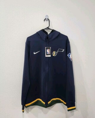 Nike Navy Utah Jazz 75th Anniversary DA7949-419 Full-Zip Hoodie Jacket Men  Sz L