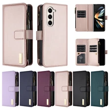 For Samsung Galaxy Z Fold 6 5 4 3 Luxury Leather 9 Card Slots Wallet Case Cover