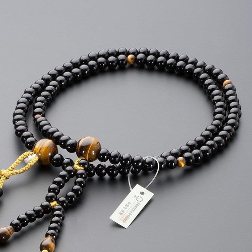 Soka Gakkai Nichiren Buddhismus Neu Juzu Perlen Ebenholz Tigerauge aus Kyoto Japan - Bild 4 von 6