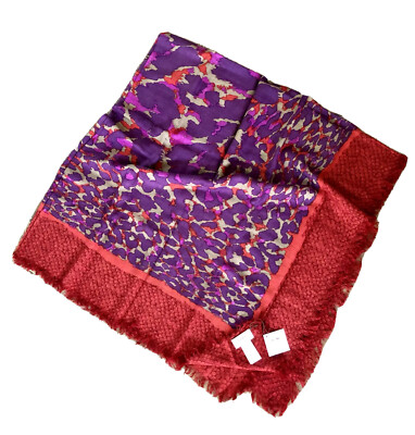 Coach F83825 Ocelot Animal Print Square 100% Wool Shawl 52 x52  NWT