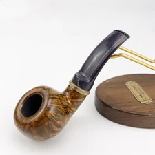 MUXIANG Freehand Tomato Pipe Briar Smooth Tobacco Pipe Ebonite Stem Horn Ring