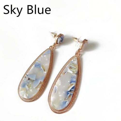 Tortoise Shell Long Teardrop Stud Drop Earrings in Gold Tone for Women Jewelry - Bild 25 von 27