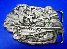 Three Planes Cessna Airplane N9106G Aircraft Aviation 1977 Bergamot Belt Buckle