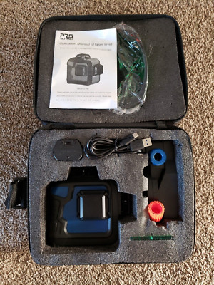 ProStormer 3d Crossline Laser Level Self-Leveling 360 12 Lines Magnet Mount NIB