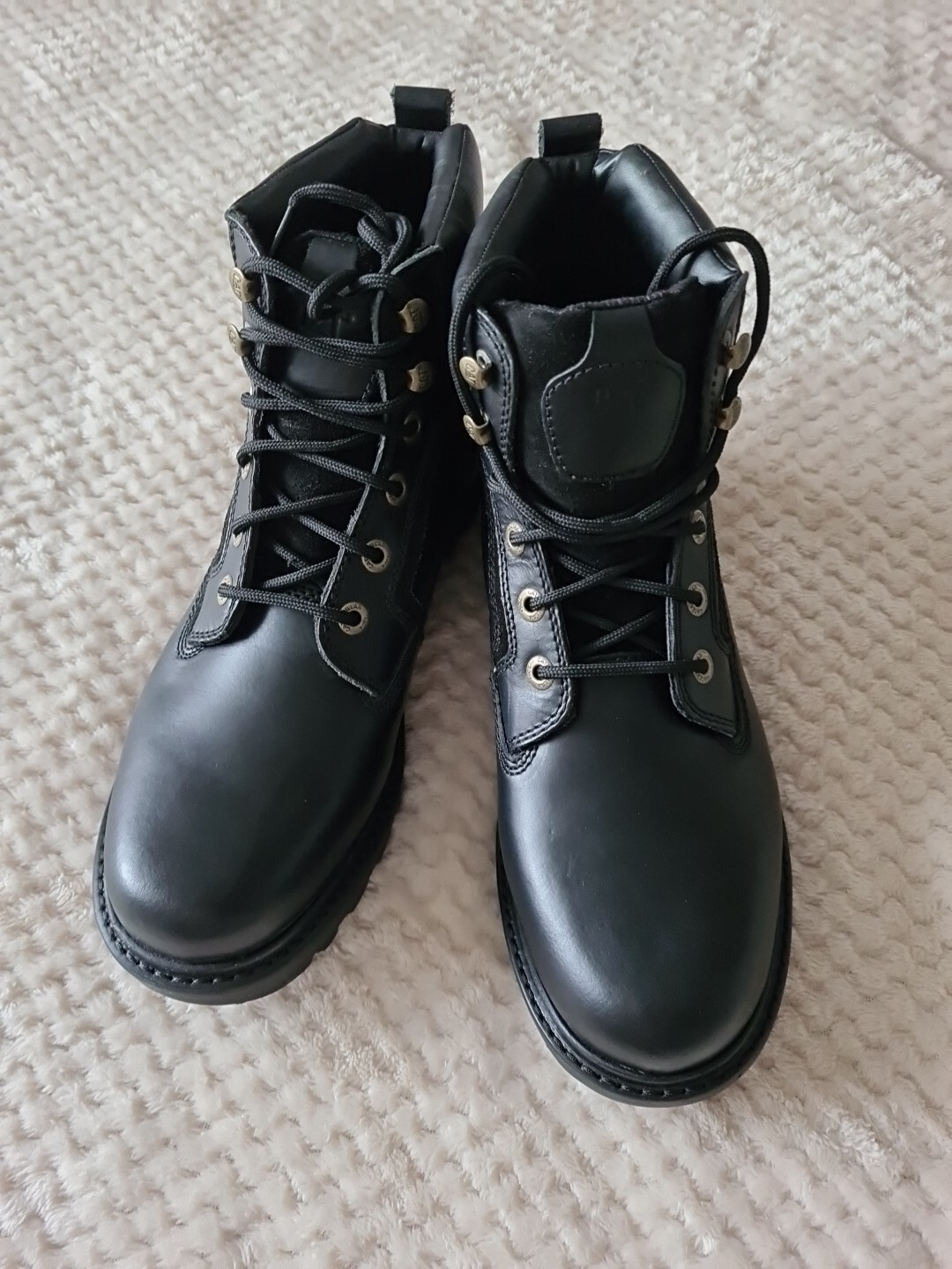 mens CAT caterpillar boots size 10 black leather lace up brand new eBay