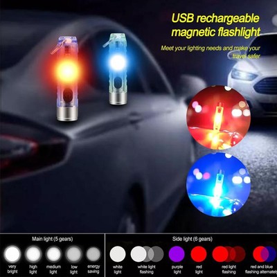 Mini LED Flashlight Torch Side Light Pocket USB Rechargeable Keychain Torch Best