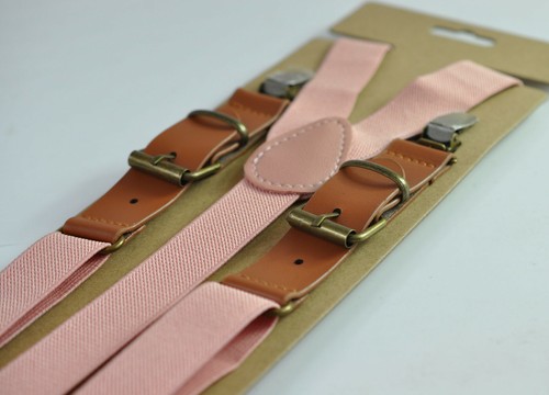 Chocolate Brown Leather Burgundy LARGE Braces - Le Colonel - Foto 3