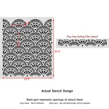STENCIL WALL STENCILS PATTERN 12.99"x9.05" Airbrush TEMPLATE