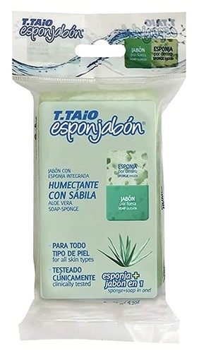 Esponja de jabón de aloe vera T.TAiO Esponjabon 4,20 oz todo tipo de piel clínicamente probada - Imagen 1 de 2