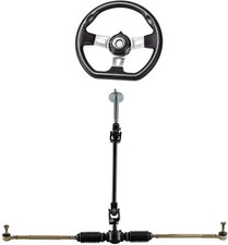 Steering Wheel Kit Gear Rack Pinion Shaft Tie Rod Assembly ATV Go Kart Cart Quad
