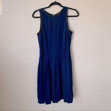 Banana Republic Dress Women's 10 Petite Dark Blue High Neck Sleeveless Dress