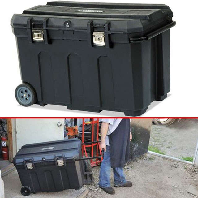 Mobile Tool Box Tote Large Rolling Storage Chest Wheels Stackable Wide Handle eBay