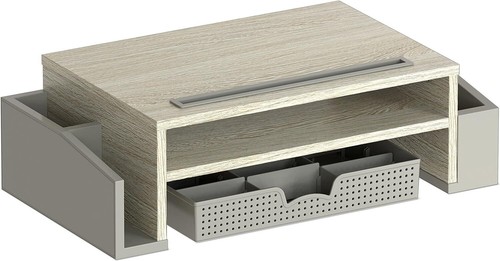 Desk Monitor Stand Riser with Adjustable Organizer Tray (MAPLE) - 第 6/8 張圖片