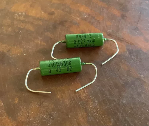 K42Y-2 .022uf @ 630v  - Russian Capacitors - New Old Stock - PAIR (2X) 0.022