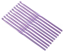 50 Pack - Bulk 6" Aluminum Crochet Hooks - Knitting Craft - Sizes 2.5mm to 7mm