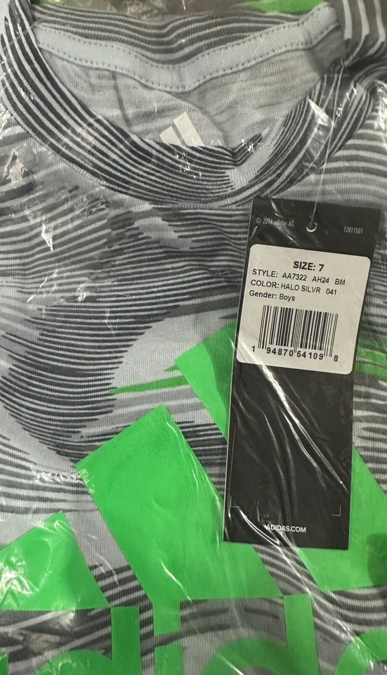 Camiseta Adidas Niño Warp Camuflada Manga Larga Halo Plateada Talla 7 Foto 2 de 2