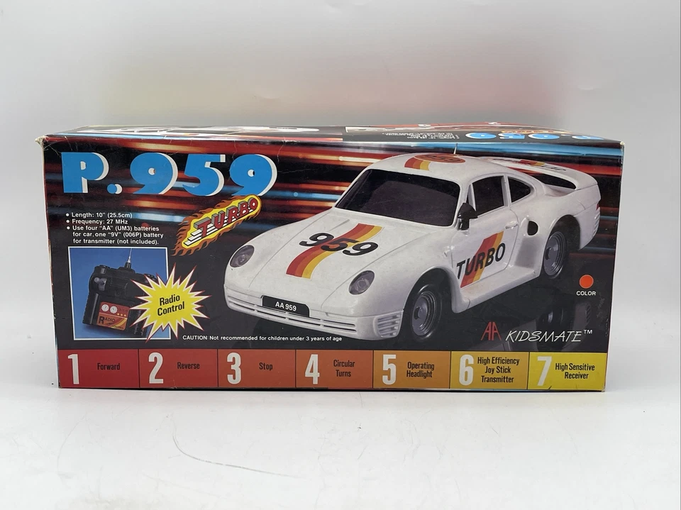 Rare Kidsmate Porsche 959 Super Turbo Model 959F Remote Control 1:18 Works - Image 4 of 4