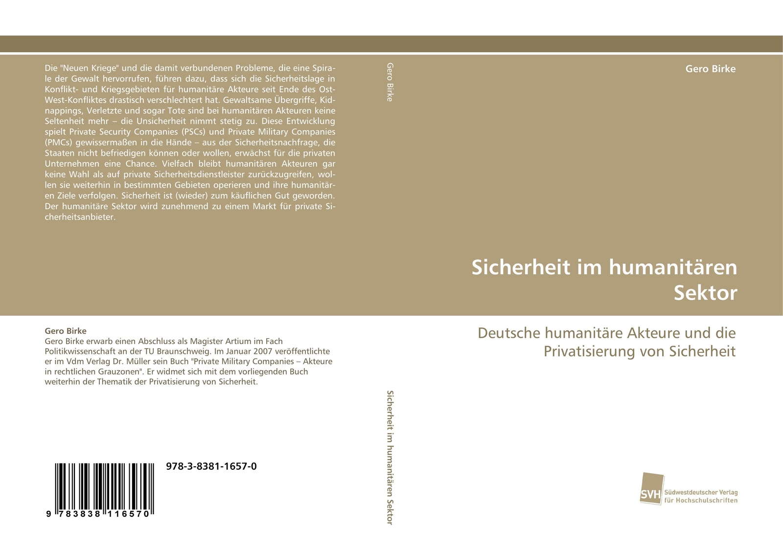 Thumbnail - Sicherheit Humanitären Sektor | Gero Birke | Deutsch | Taschenbuch |