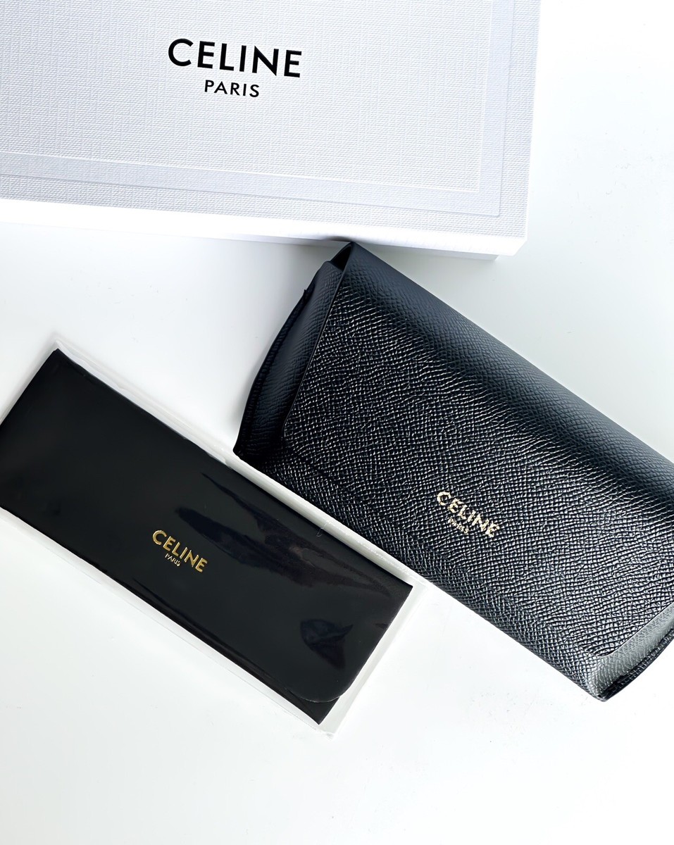 New Celine Sunglasses Eyeglasses Medium Soft Black Leather