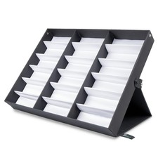 ProSource 18 Slot Sunglasses Organizer Box Stand Display Case/Tray, Fabric L...