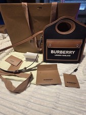 Burberry Satchel/borsa con manico superiore mini nera in pelle