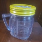 2 Vintage Osterizer 8oz Mini Blend Container Cup Plastic Metal yellow Lids — photo 8