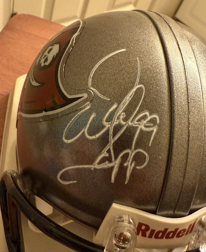 Warren Sapp Tampa Bay Buccaneers Signed Mini Helmet JSA Witnessed Certified - Image 3 of 4