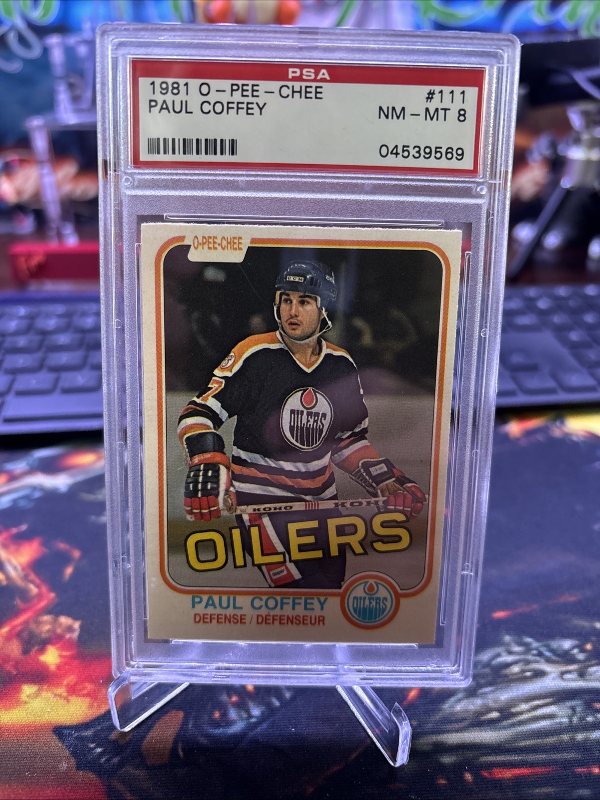 PAUL COFFEY 1981-82 O-PEE-CHEE OPC #111 RC ROOKIE Card EDMONTON OILERS HOF PSA 8