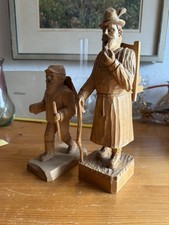 2 Alte Erzgebirge Figuren Geschnitzt Räuchermann