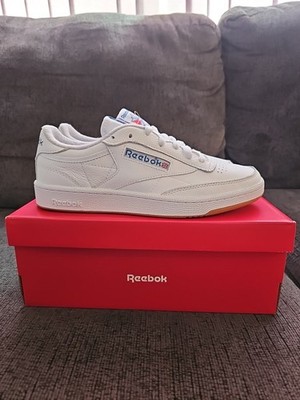 Men Reebok Club C 85 Leather Shoes White/Blue/Gum Sz 9