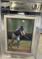 Signed 1991 Bowman #472 Dwight Gooden Beckett BAS Slab