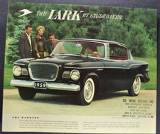 1959 Studebaker Lark Hardtop Sales Brochure Sheet Excellent Original 59