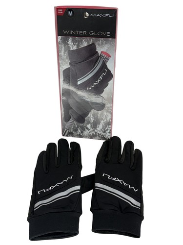 Maxfli Gloves Winter Golf Mens Medium Black Striped Pair Windproof Insulated M