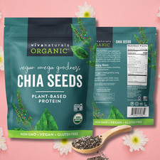 Organic Chia Seeds 2 LBs - Plant-Based Omega-3 and Vegan Protein, Non-GMO Chi