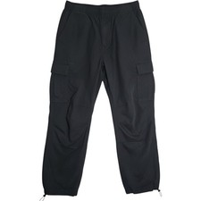 Aeropostale Aero Womens High Rise Cargo Pants Black Relaxed Baggy Bungee Small
