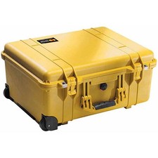 Pelican 1560 Watertight Hard Case without Foam Insert, with Wheels - Yellow