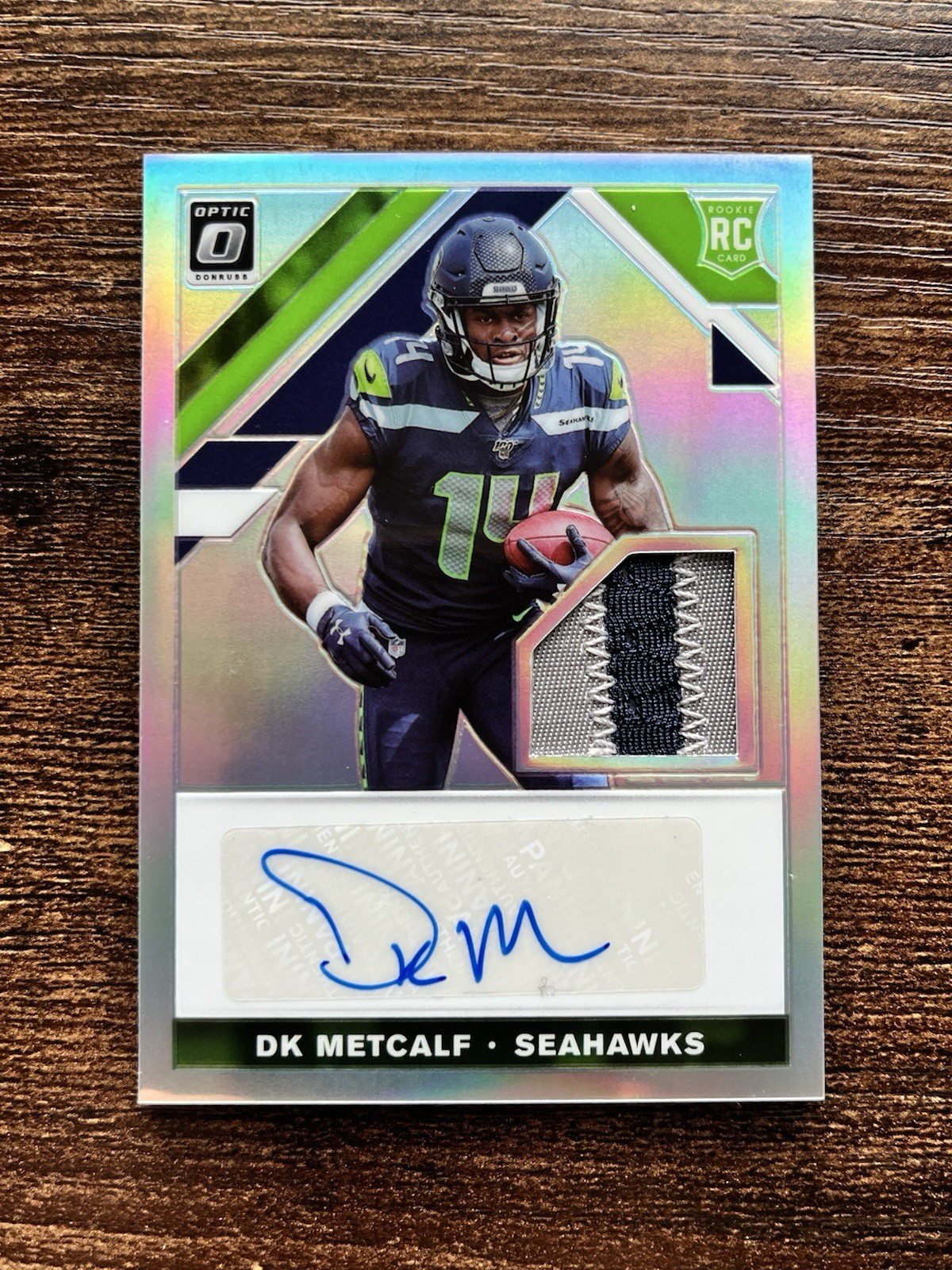 DK METCALF 2019 OPTIC ROOKIE PATCH AUTO HOLO /25 STEELERS