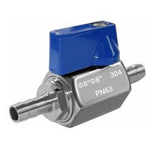 5/16” Hose ID Barb Ball Valve Stainless Steel Shut Off  for Water Gas Fuel C647