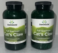 Lot 2 Swanson Cat’s Claw 500 mg 250 Cap Support Immune, Digestive, Joint Health