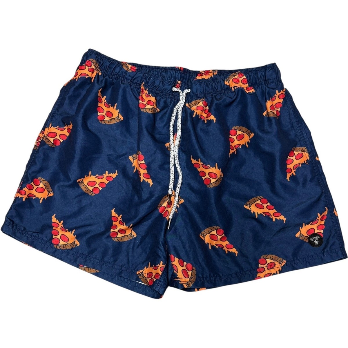 Molokai Surf Co Pizza Board Shorts Swim Trunks Blue XL