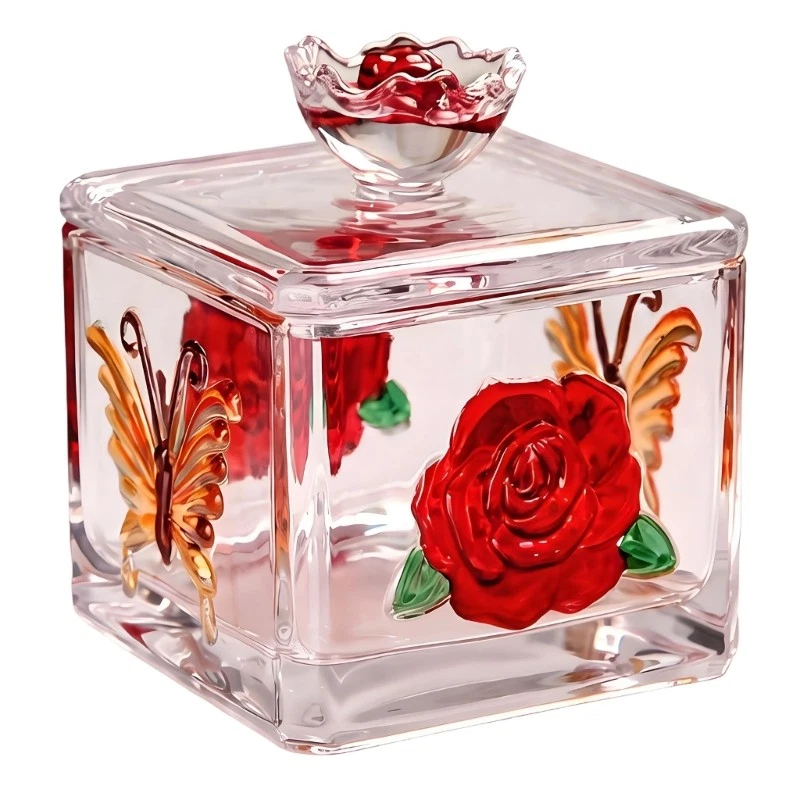 Cookie Candy Jars,Jewelry Box,Buffets Biscuit Containers Gift Glass Jar With Lid